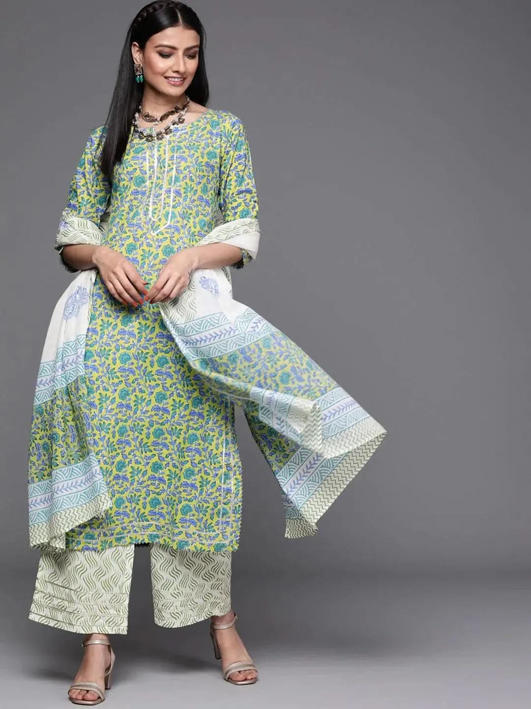 Buy Green Printed Cotton Suit Set - 33194O- | Libas Ethnic Wear Online
Buy Green Printed Cotton Suit Set - 33194O- | Libas Ethnic Wear Online
