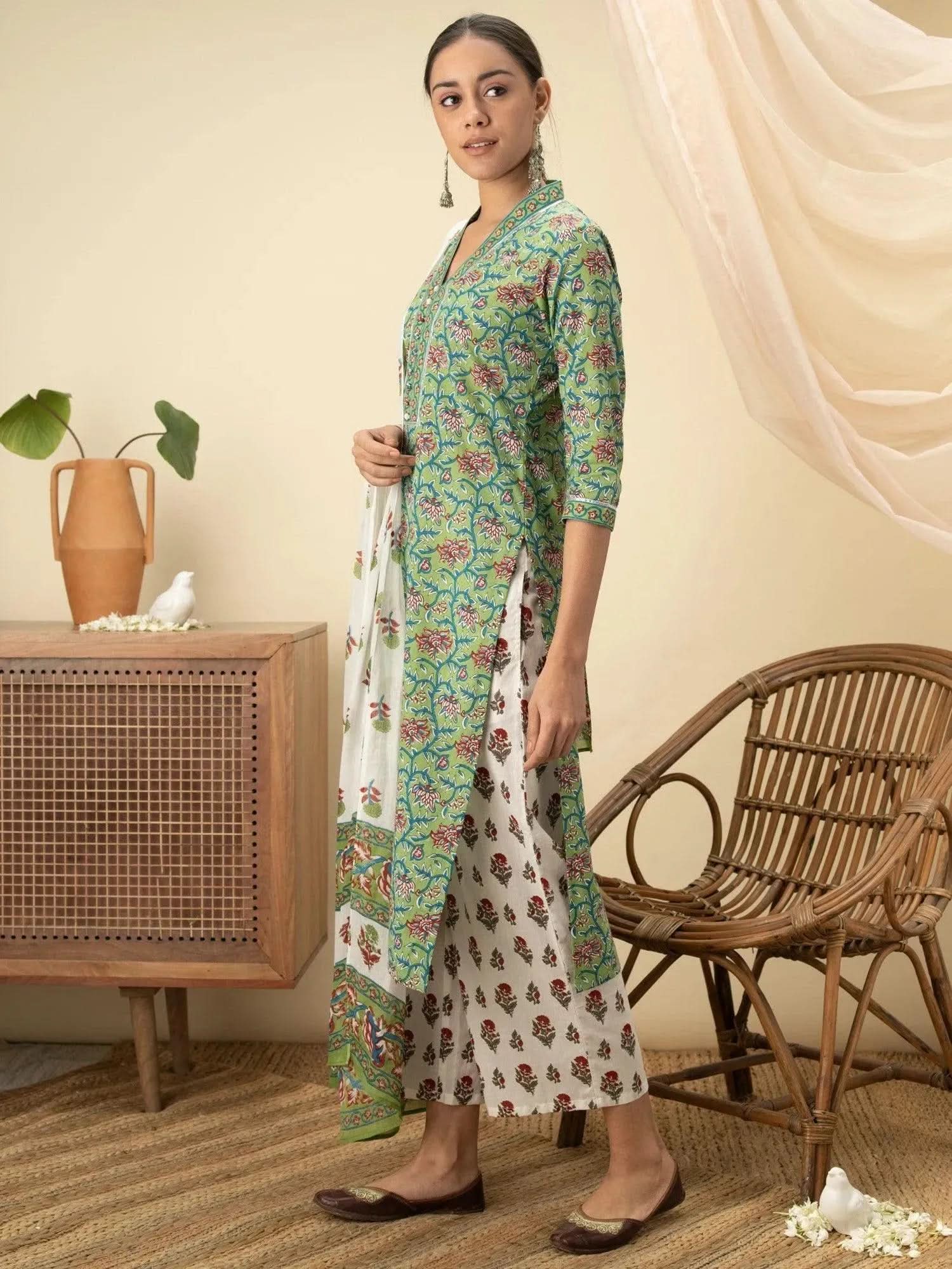 Buy Green Printed Cotton Suit Set - 13024O-XS | Libas Ethnic Wear Online
Buy Green Printed Cotton Suit Set - 13024O-XS | Libas Ethnic Wear Online