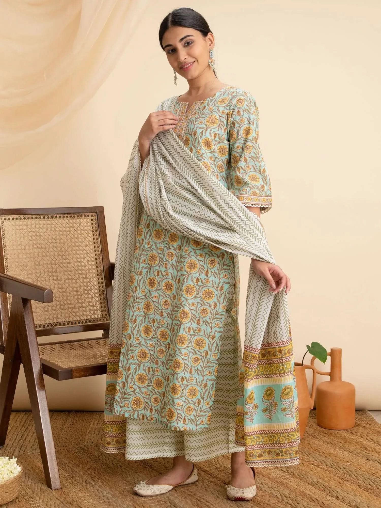 Buy Green Printed Cotton Suit Set - 20116O- | Libas Ethnic Wear Online
Buy Green Printed Cotton Suit Set - 20116O- | Libas Ethnic Wear Online