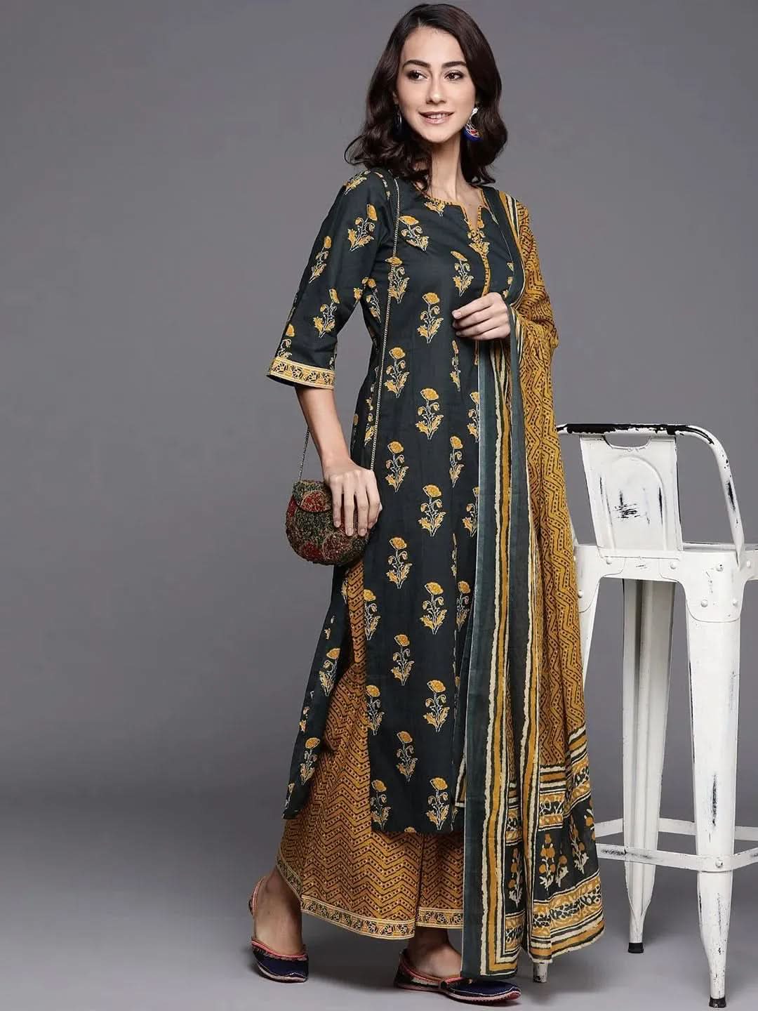 Buy Green Printed Cotton Suit Set - 20109O-XS | Libas Ethnic Wear Online
Buy Green Printed Cotton Suit Set - 20109O-XS | Libas Ethnic Wear Online