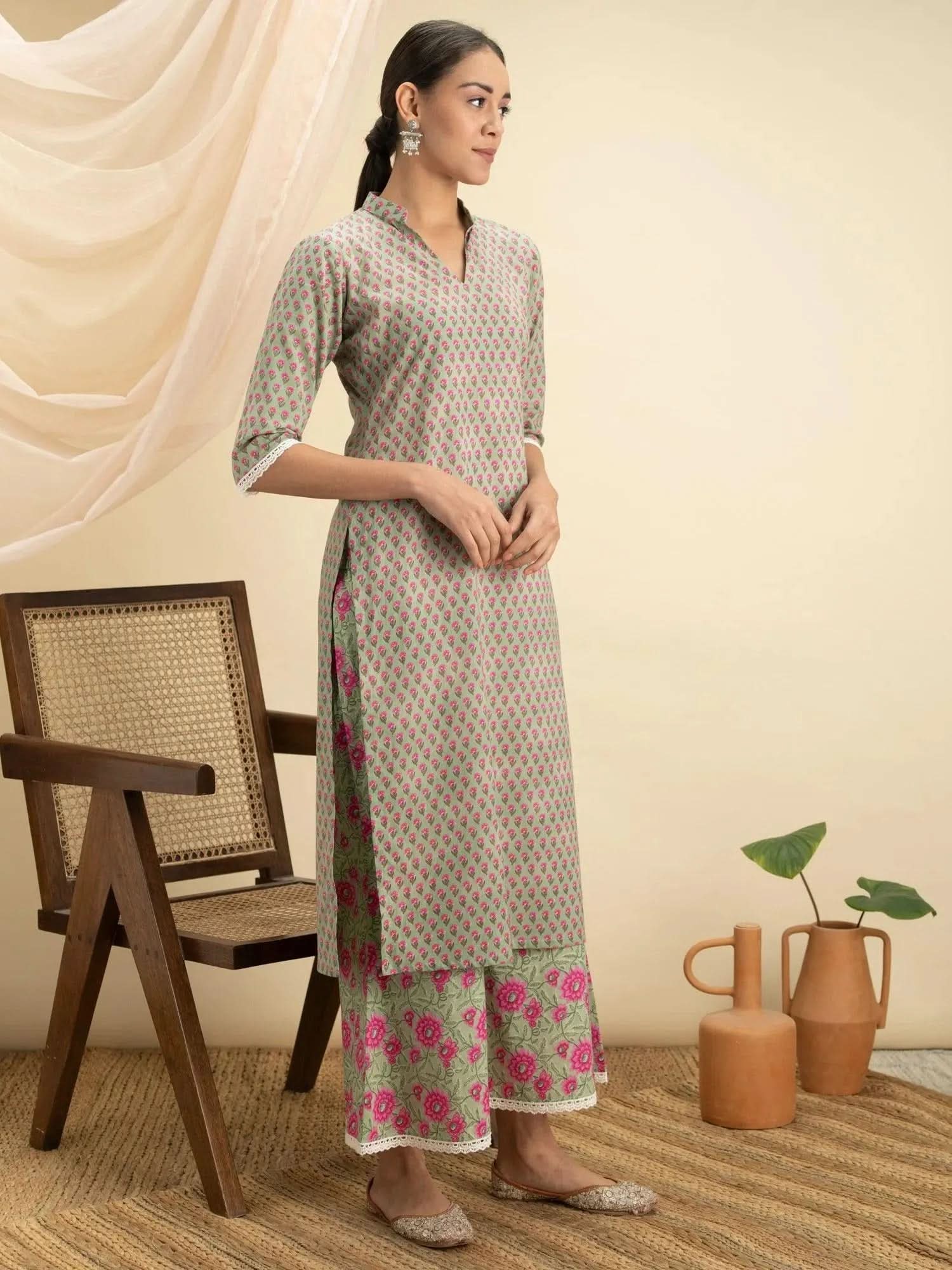 Buy Green Printed Cotton Kurta Set - 13065O- | Libas Ethnic Wear Online
Buy Green Printed Cotton Kurta Set - 13065O- | Libas Ethnic Wear Online