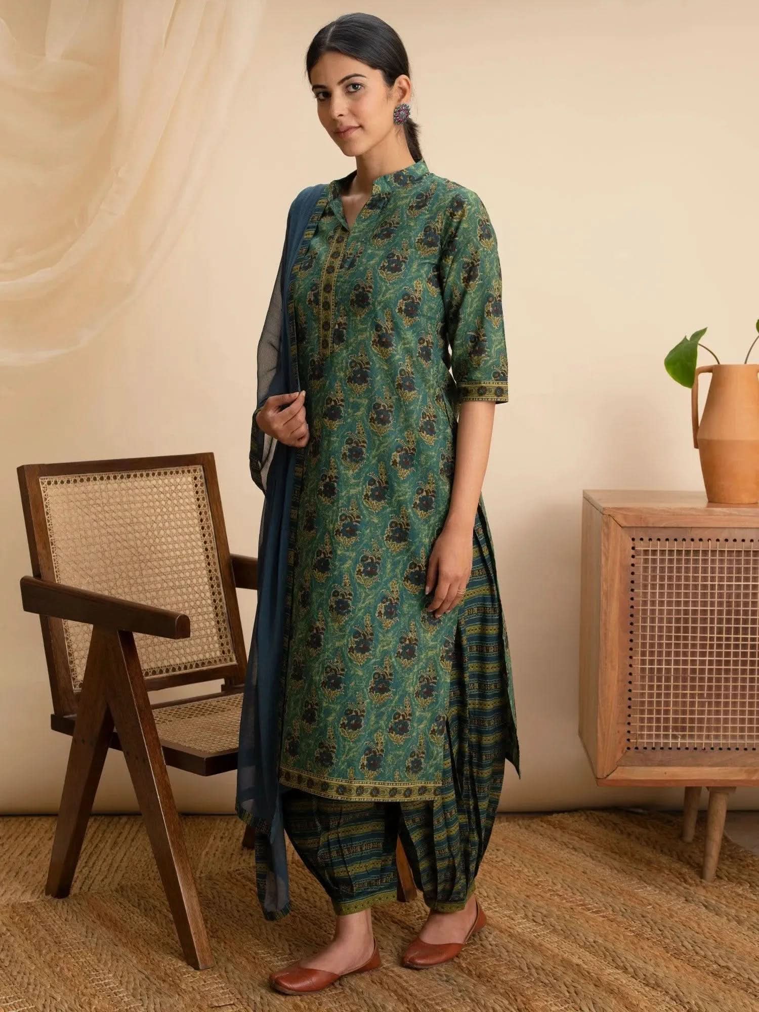 Buy Green Printed Cotton Suit Set - 13052O- | Libas Ethnic Wear Online
Buy Green Printed Cotton Suit Set - 13052O- | Libas Ethnic Wear Online