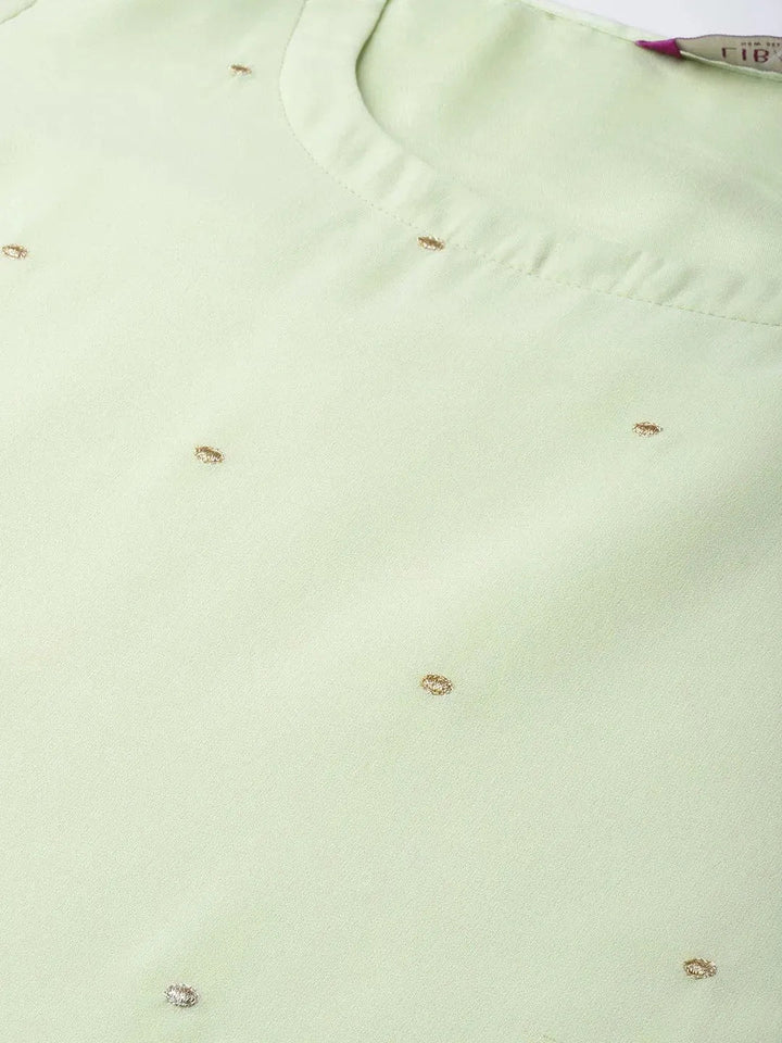 Green Printed Georgette Suit Set - Libas