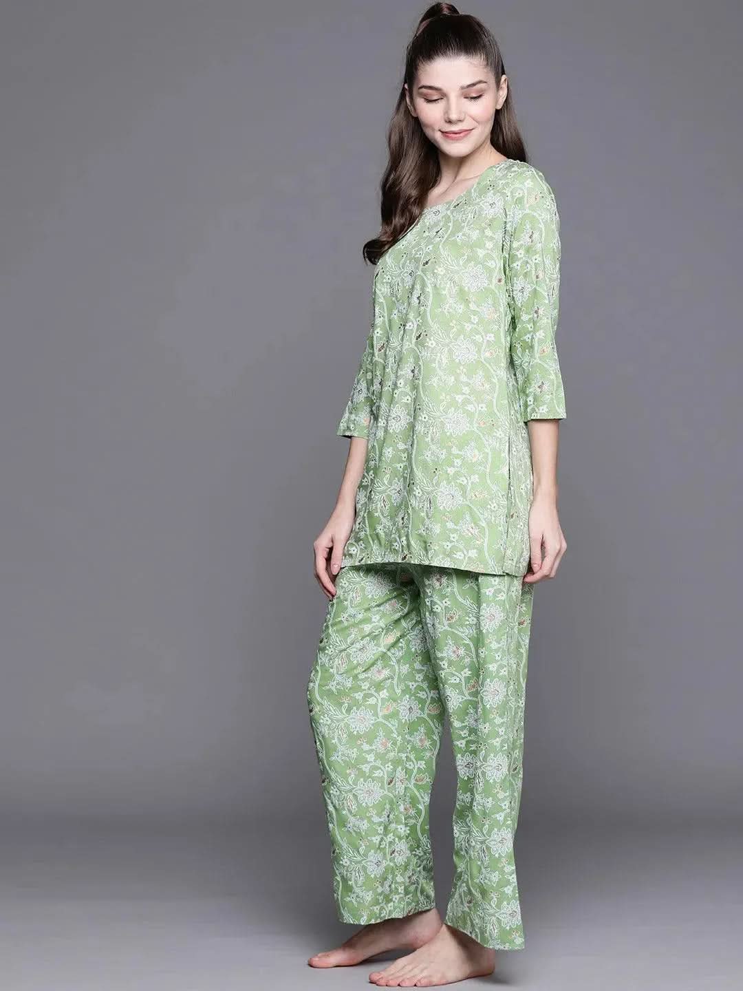 Buy Green Printed Rayon Night Suit - 50018- | Libas Ethnic Wear Online
Buy Green Printed Rayon Night Suit - 50018- | Libas Ethnic Wear Online