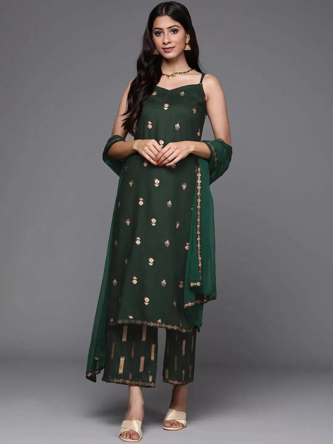 Buy Green Printed Rayon Suit Set - 33389O- | Libas Ethnic Wear Online 
Buy Green Printed Rayon Suit Set - 33389O- | Libas Ethnic Wear Online