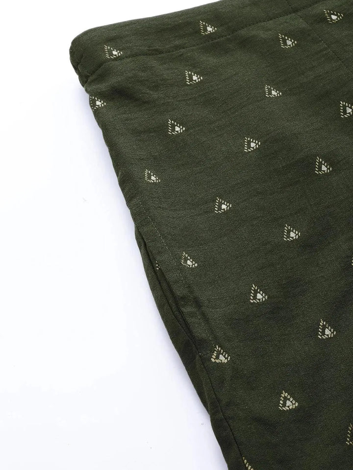 Green Printed Silk Palazzos - Libas
