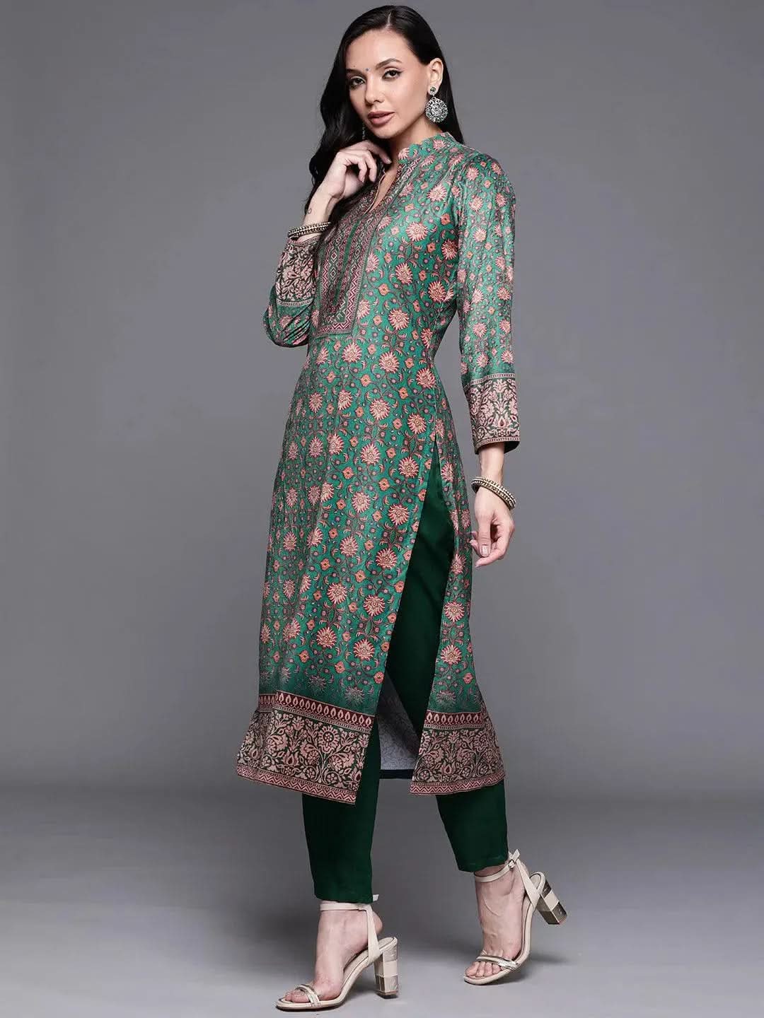 Buy Green Printed Velvet Suit Set - 20356O- | Libas Ethnic Wear Online
Buy Green Printed Velvet Suit Set - 20356O- | Libas Ethnic Wear Online