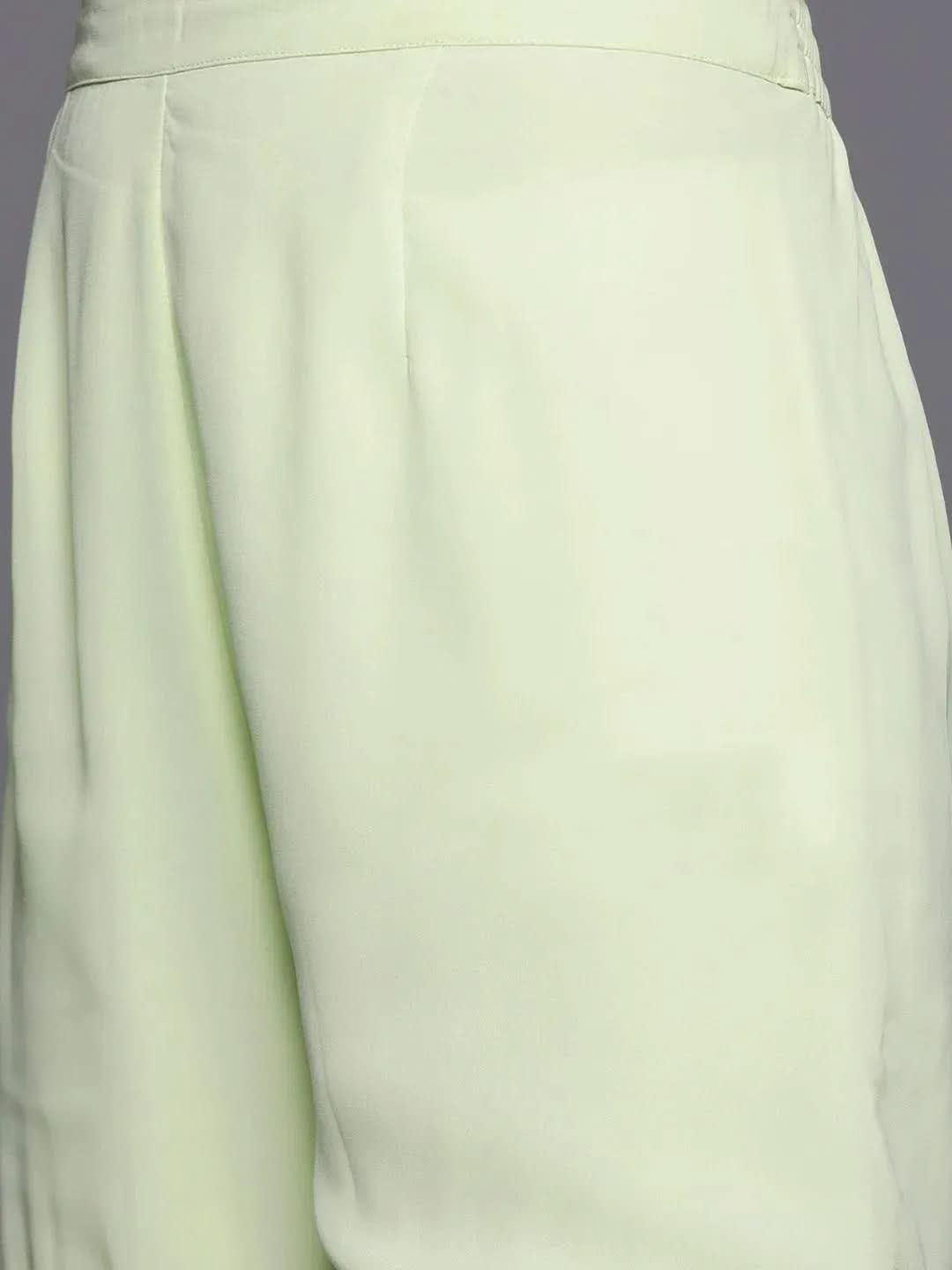 Green Self Design Georgette Anarkali Sharara Suit Set With Dupatta
Green Self Design Georgette Anarkali Sharara Suit Set With Dupatta