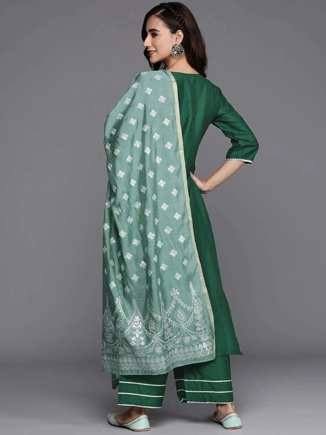 Buy Green Solid Chanderi Silk Suit Set - 20204O-XS | Libas Ethnic Wear Online
Buy Green Solid Chanderi Silk Suit Set - 20204O-XS | Libas Ethnic Wear Online