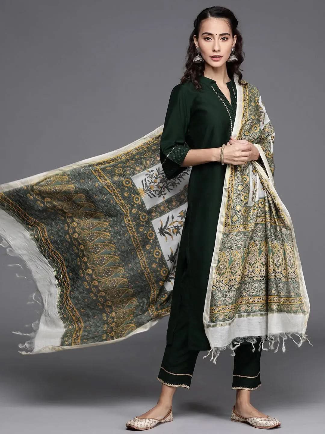 Buy Green Solid Silk Blend Suit Set - 20322O- | Libas Ethnic Wear Online
Buy Green Solid Silk Blend Suit Set - 20322O- | Libas Ethnic Wear Online