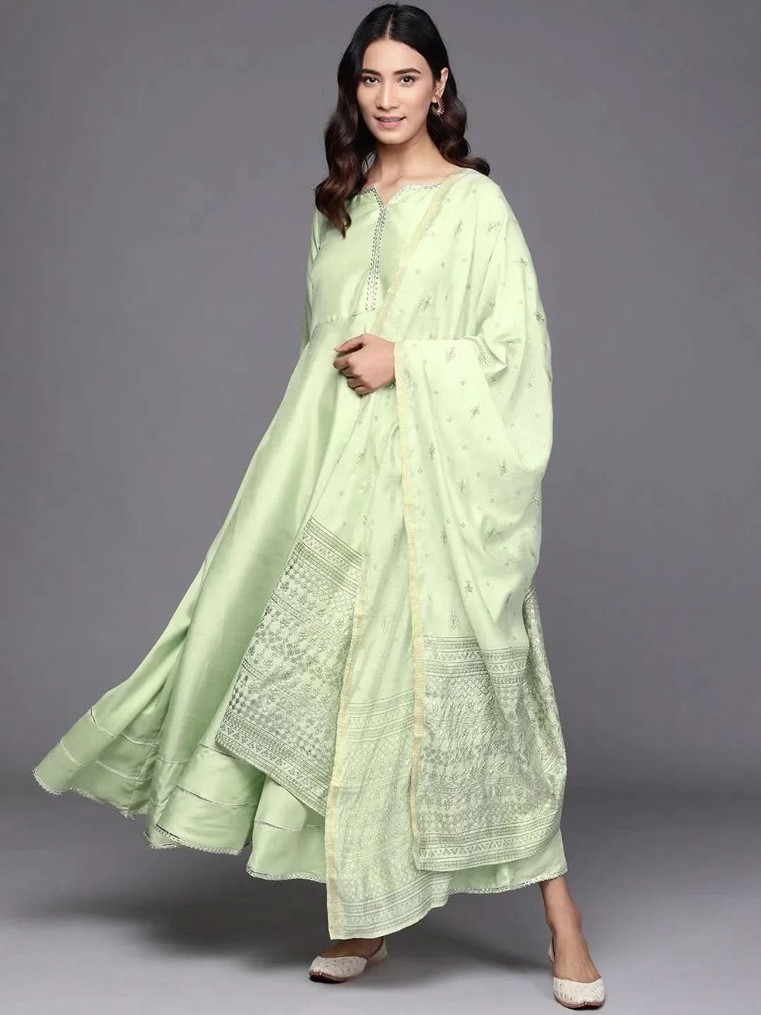 Buy Green Solid Silk Dress With Dupatta - 20296O- | Libas Ethnic Wear Online
Buy Green Solid Silk Dress With Dupatta - 20296O- | Libas Ethnic Wear Online