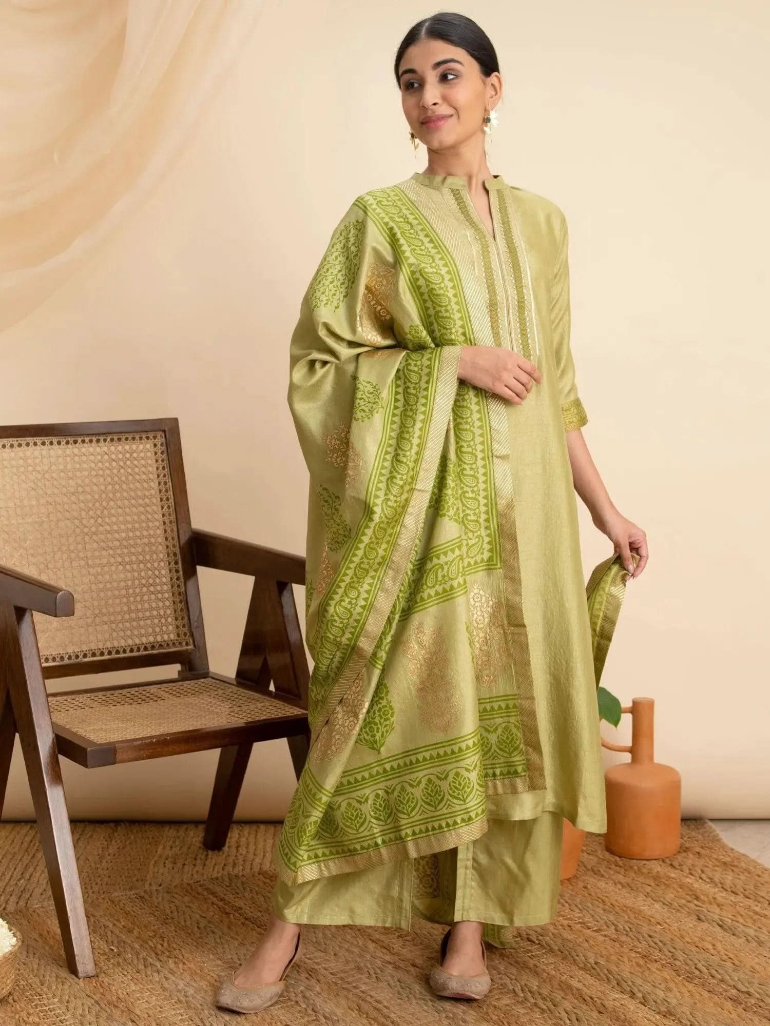 Buy Green Solid Silk Suit Set - 20085O-XS | Libas Ethnic Wear Online
Buy Green Solid Silk Suit Set - 20085O-XS | Libas Ethnic Wear Online