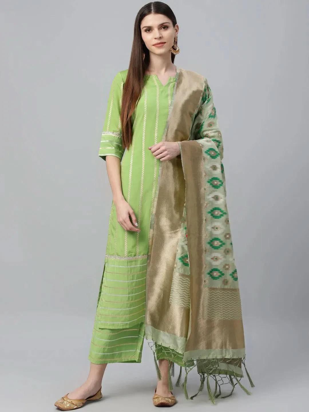 Buy Green Striped Chanderi Suit Set - 6742O- | Libas Ethnic Wear Online
Buy Green Striped Chanderi Suit Set - 6742O- | Libas Ethnic Wear Online