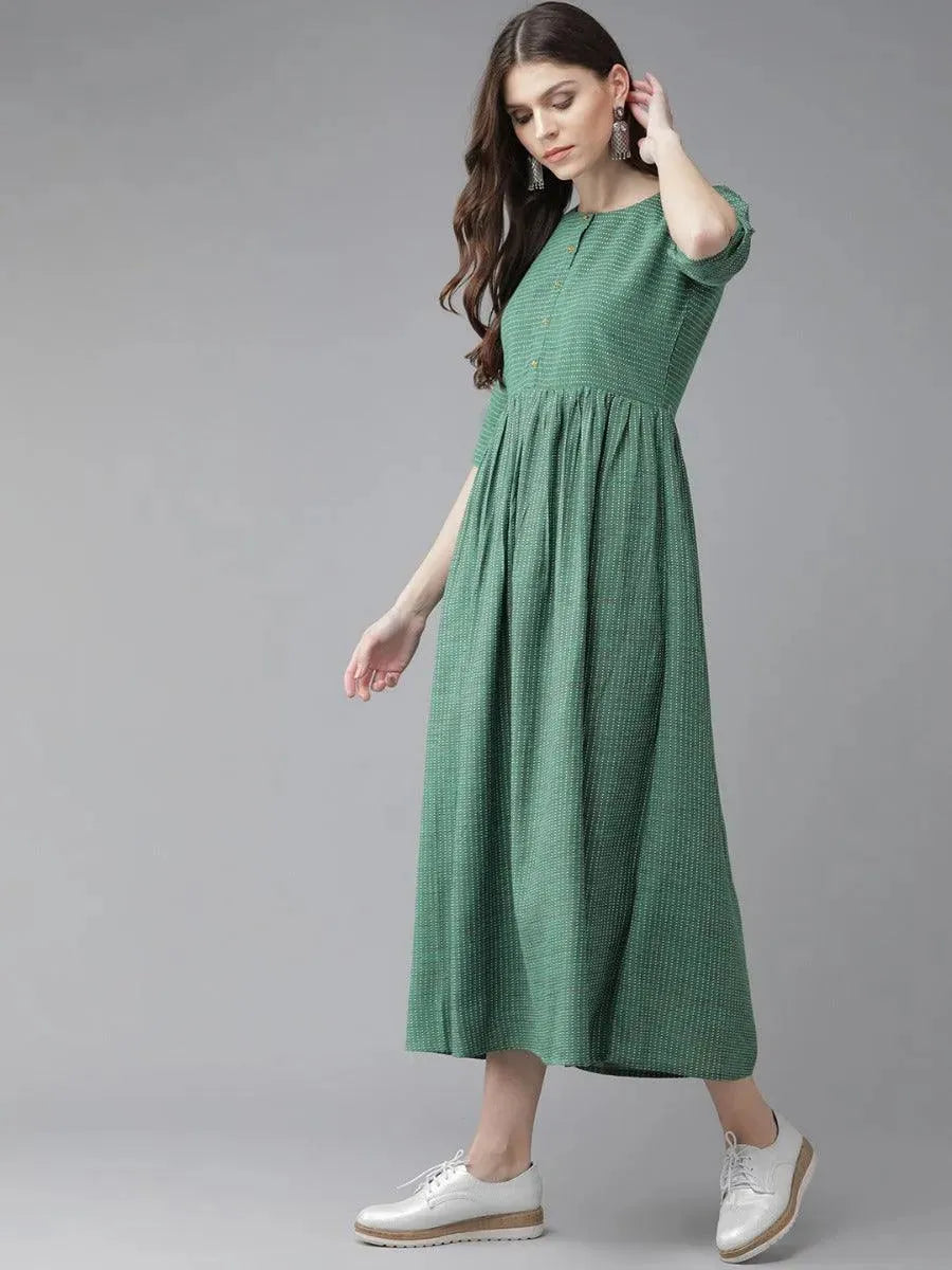 Green Striped Cotton Dress
Green Striped Cotton Dress