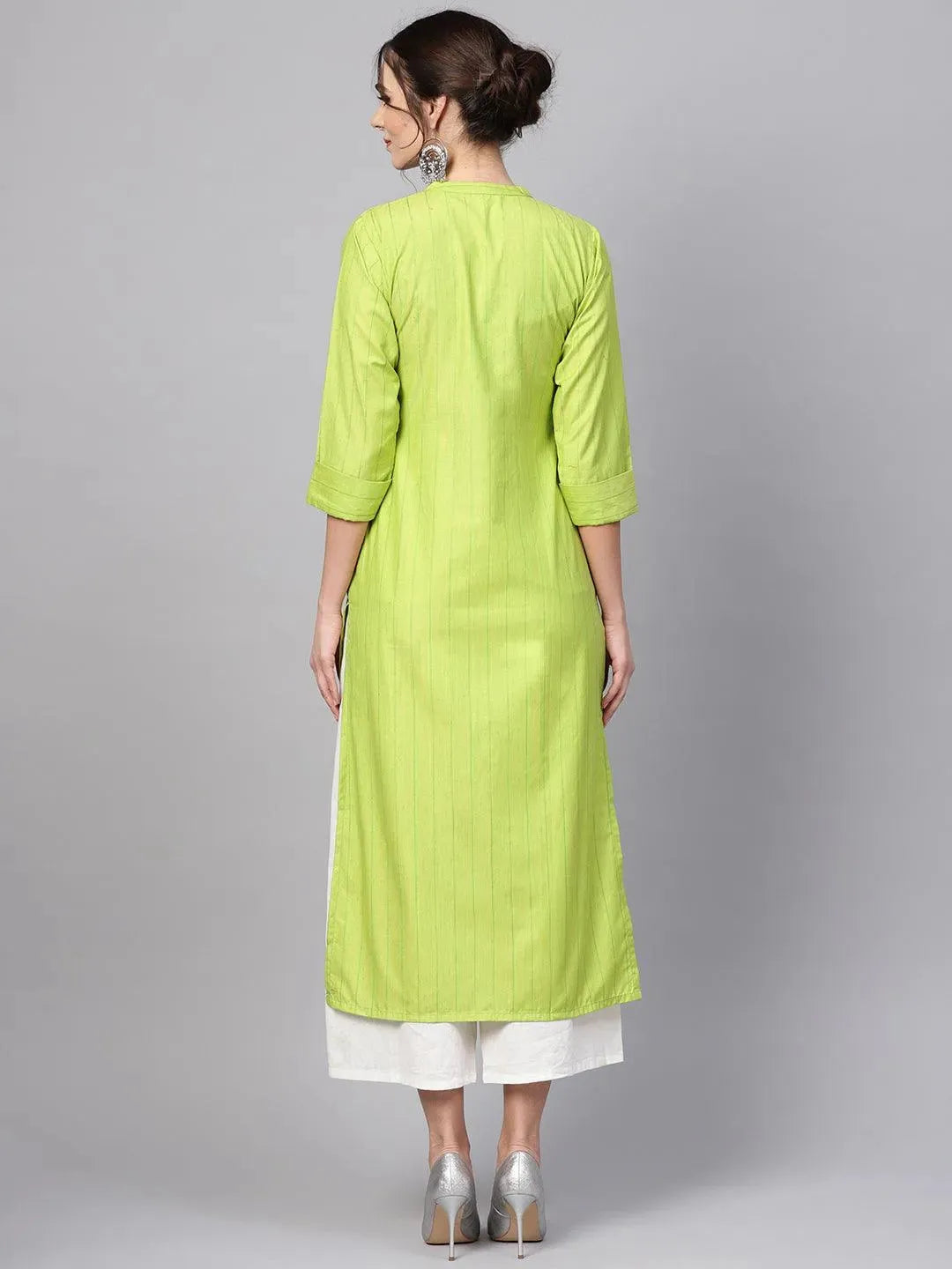 Buy Green Striped Cotton Kurta - 8050MJ- | Libas Ethnic Wear Online 
Buy Green Striped Cotton Kurta - 8050MJ- | Libas Ethnic Wear Online