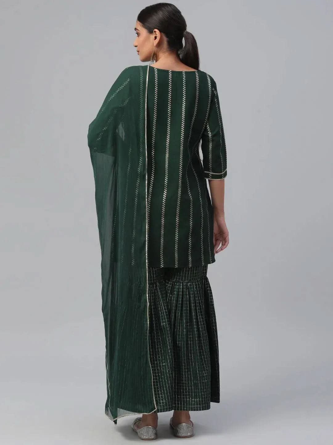 Buy Green Striped Polyester Suit Set - 6867-XS | Libas Ethnic Wear Online
Buy Green Striped Polyester Suit Set - 6867-XS | Libas Ethnic Wear Online