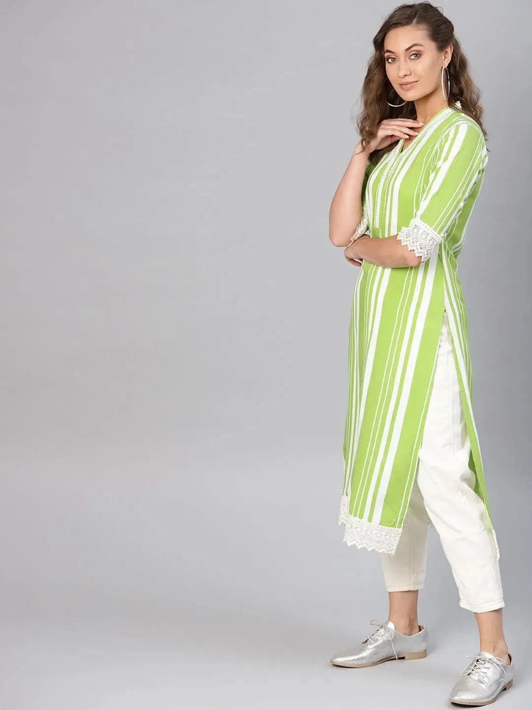 Buy Green Striped Rayon Kurta - 8509-XXL | Libas Ethnic Wear Online
Buy Green Striped Rayon Kurta - 8509-XXL | Libas Ethnic Wear Online