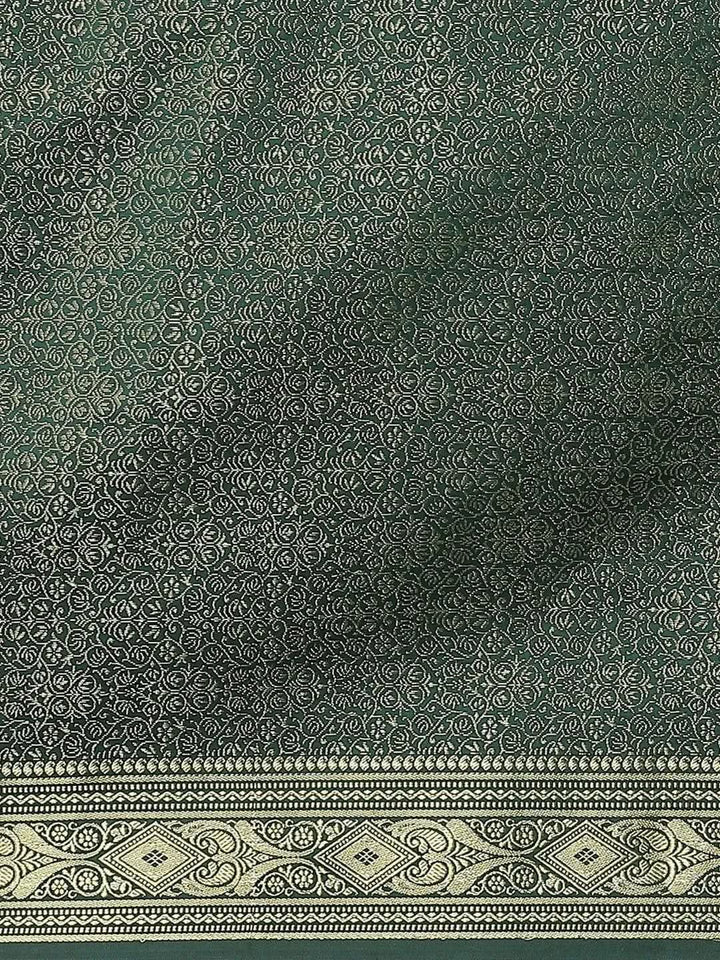 Green Woven Design Brocade Saree - Libas