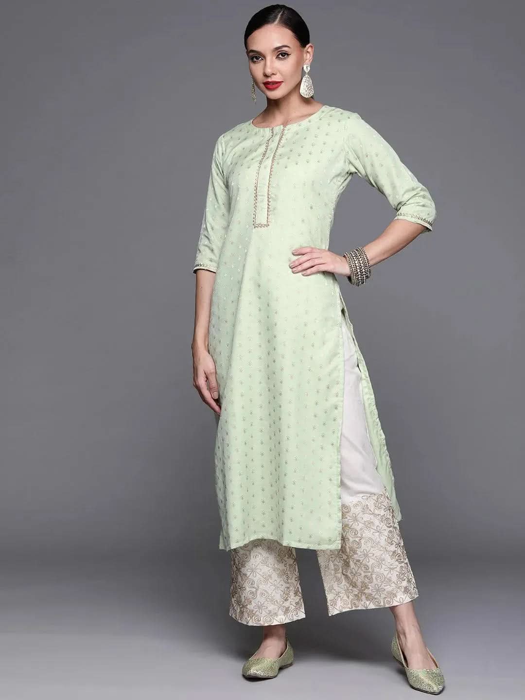 Buy Green Woven Design Chanderi Silk Kurta - 22115O-XS | Libas Ethnic Wear Online
Buy Green Woven Design Chanderi Silk Kurta - 22115O-XS | Libas Ethnic Wear Online