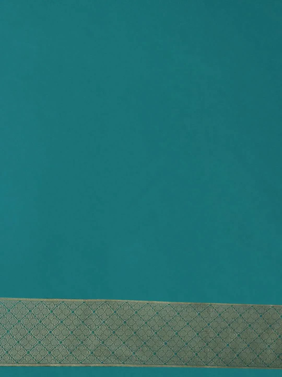 Green Woven Design Silk Saree - Libas