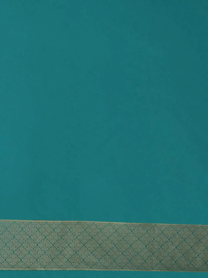 Green Woven Design Silk Saree - Libas