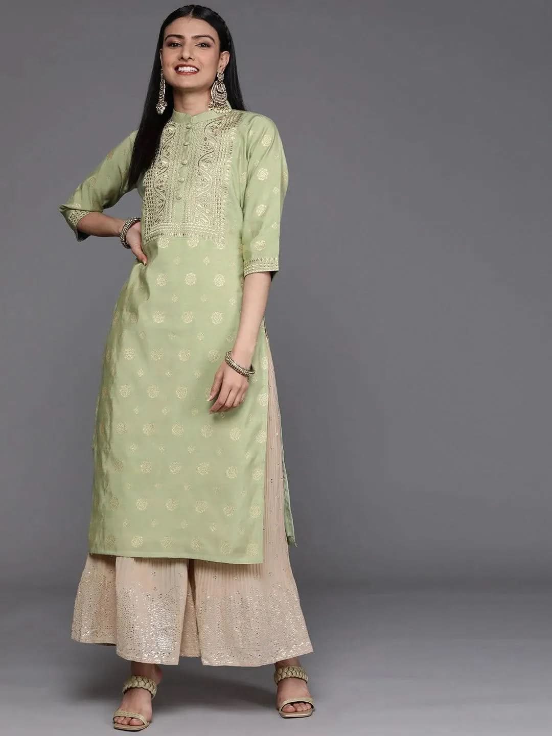 Buy Green Yoke Design Chanderi Silk Kurta - 23328O- | Libas Ethnic Wear Online
Buy Green Yoke Design Chanderi Silk Kurta - 23328O- | Libas Ethnic Wear Online