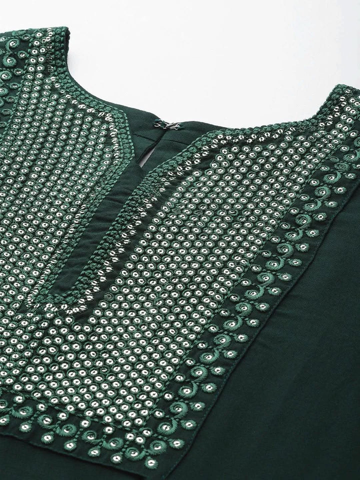 Green Yoke Design Rayon Straight Kurta - Libas