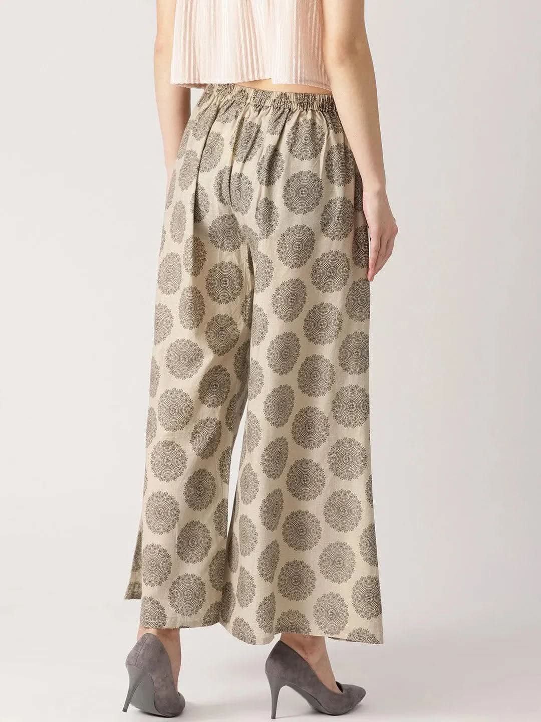 Grey Abstract Cotton Palazzos
Grey Abstract Cotton Palazzos