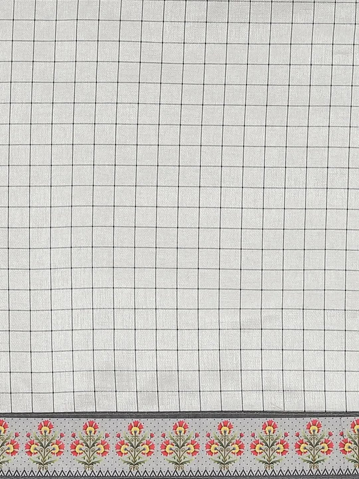 Grey Embroidered Crepe Saree - Libas