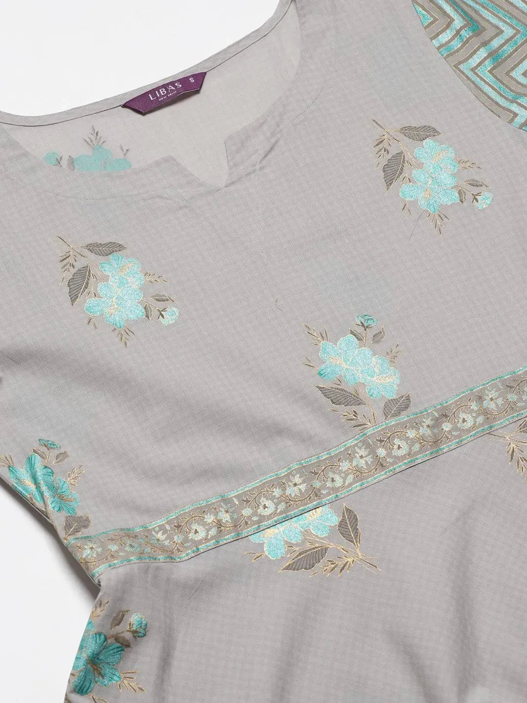 Grey Printed Cotton Anarkali Kurta With Palazzos
Grey Printed Cotton Anarkali Kurta With Palazzos