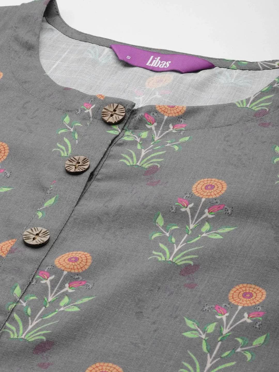 Buy Grey Printed Cotton Kurta - 23445O-XXL | Libas Ethnic Wear Online 
Buy Grey Printed Cotton Kurta - 23445O-XXL | Libas Ethnic Wear Online