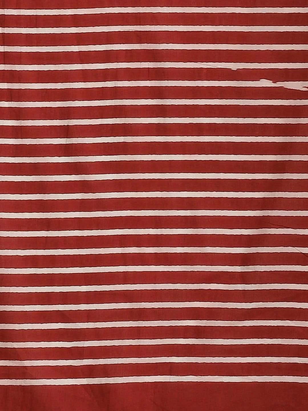 Grey Printed Cotton Saree - Libas