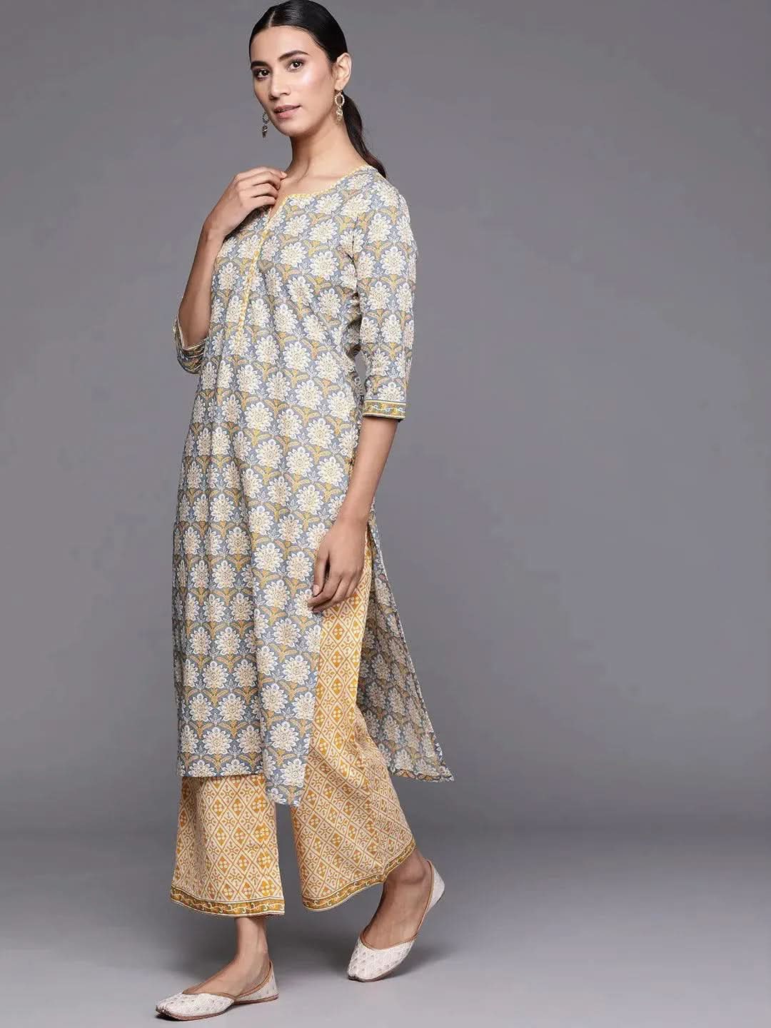 Buy Grey Printed Cotton Suit Set - 20339F-XS | Libas Ethnic Wear Online 
Buy Grey Printed Cotton Suit Set - 20339F-XS | Libas Ethnic Wear Online