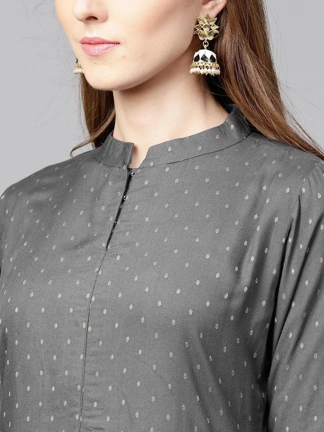 Grey Printed Rayon Dress
Grey Printed Rayon Dress