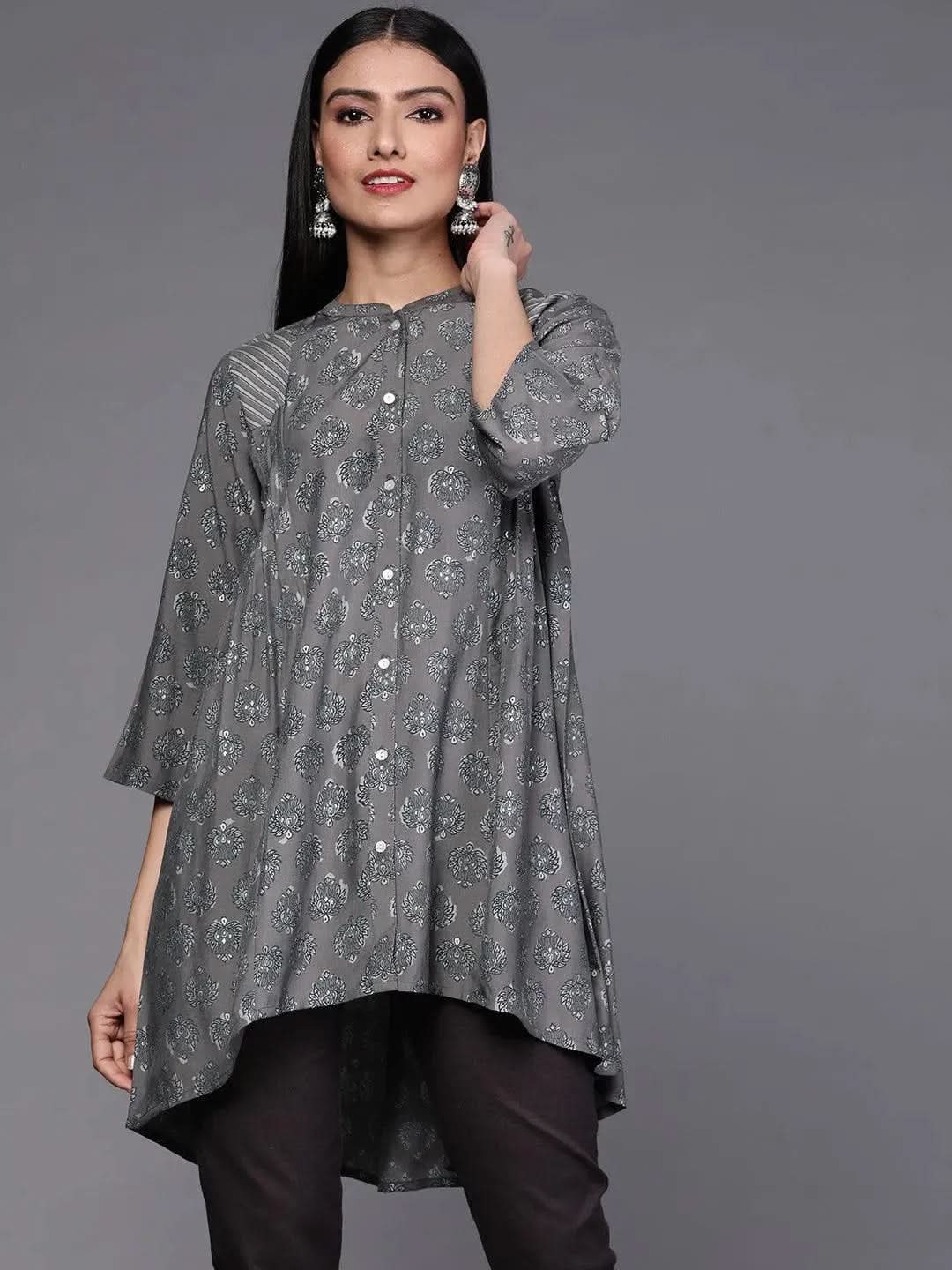 Buy Grey Printed Silk Blend Kurti - 23262O- | Libas Ethnic Wear Online
Buy Grey Printed Silk Blend Kurti - 23262O- | Libas Ethnic Wear Online