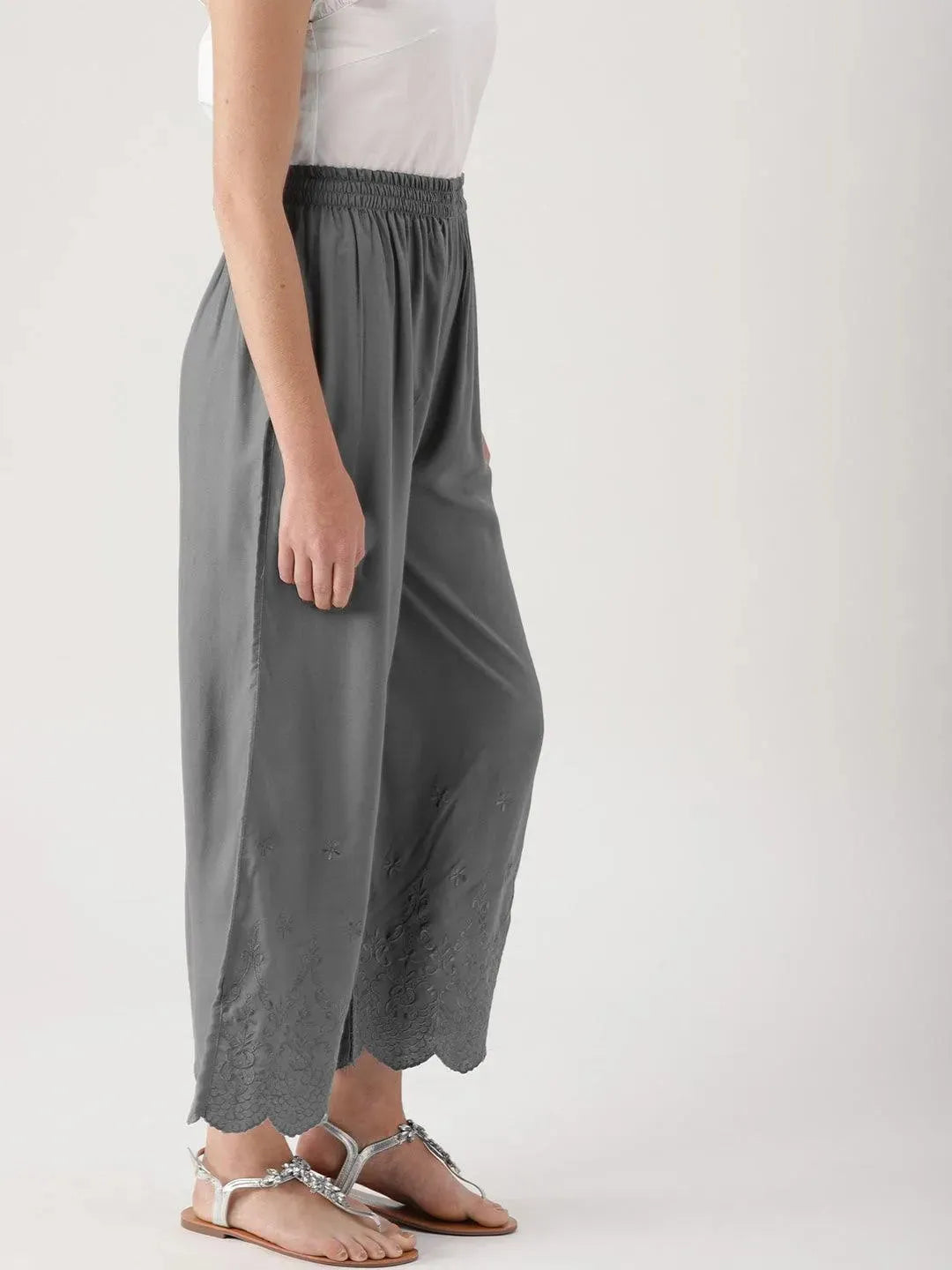 Buy Grey Solid Rayon Palazzos - PL441- | Libas Ethnic Wear Online
Buy Grey Solid Rayon Palazzos - PL441- | Libas Ethnic Wear Online