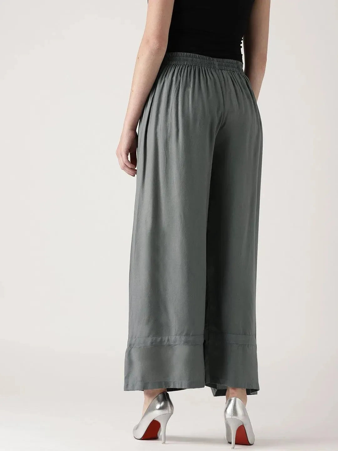 Grey Solid Rayon Palazzos
Grey Solid Rayon Palazzos