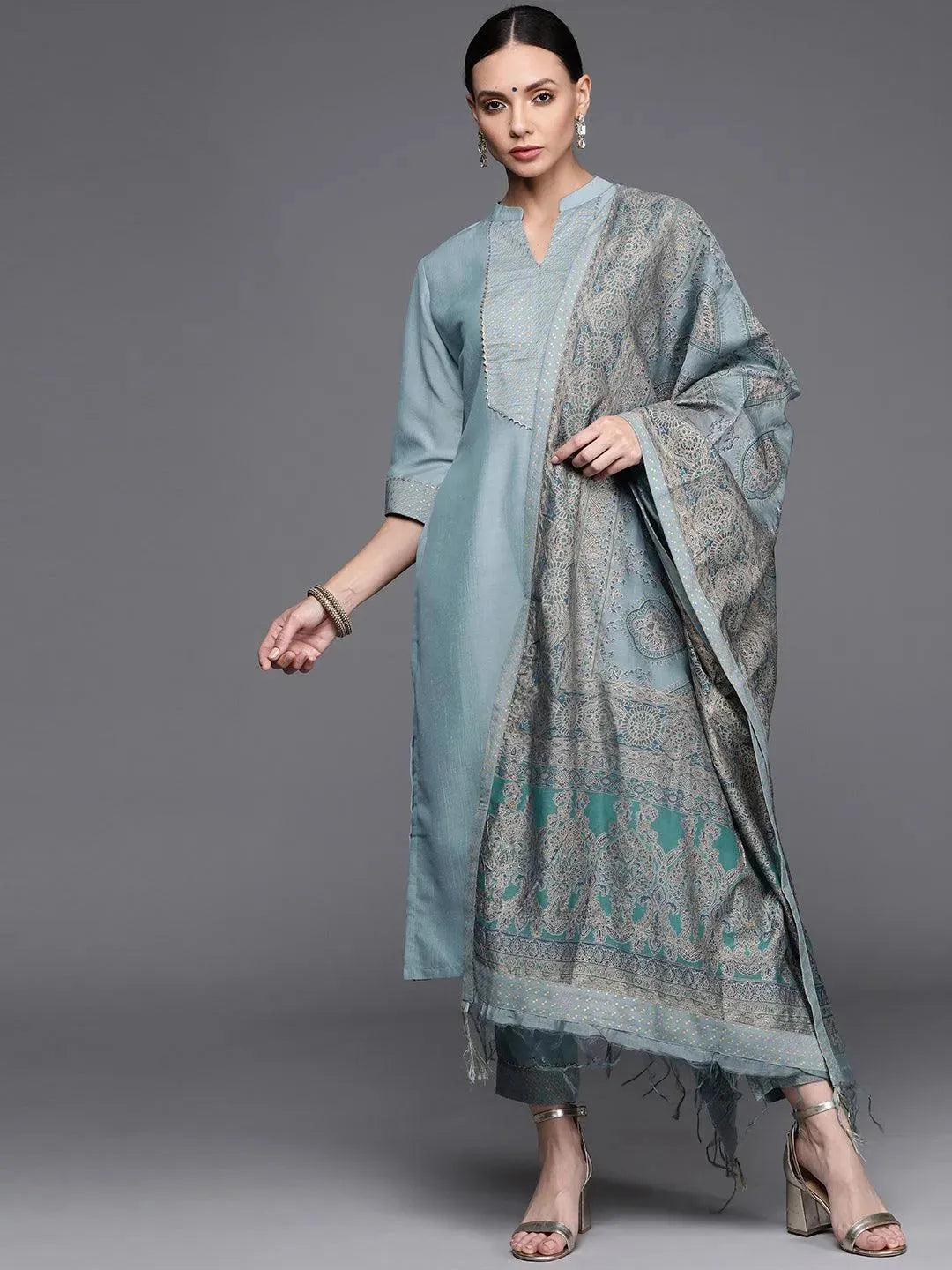 Buy Grey Solid Silk Blend Suit Set - 20320O-XS | Libas Ethnic Wear Online
Buy Grey Solid Silk Blend Suit Set - 20320O-XS | Libas Ethnic Wear Online