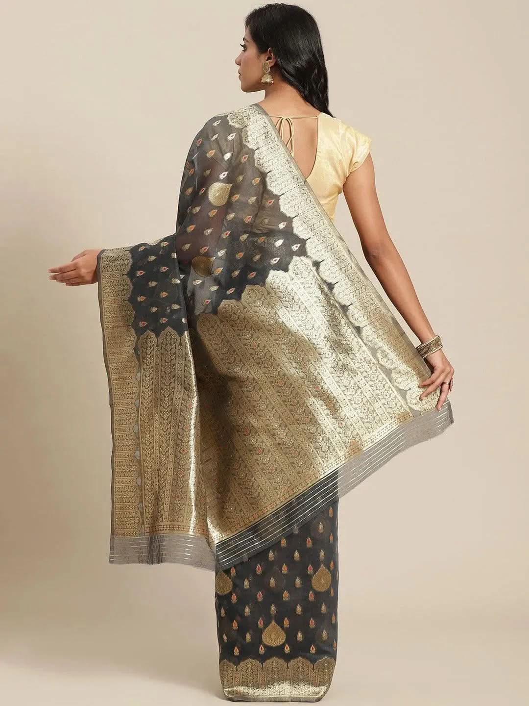 Buy Grey Woven Design Brocade Saree - 14673 | Libas Ethnic Wear Online 
Buy Grey Woven Design Brocade Saree - 14673 | Libas Ethnic Wear Online
