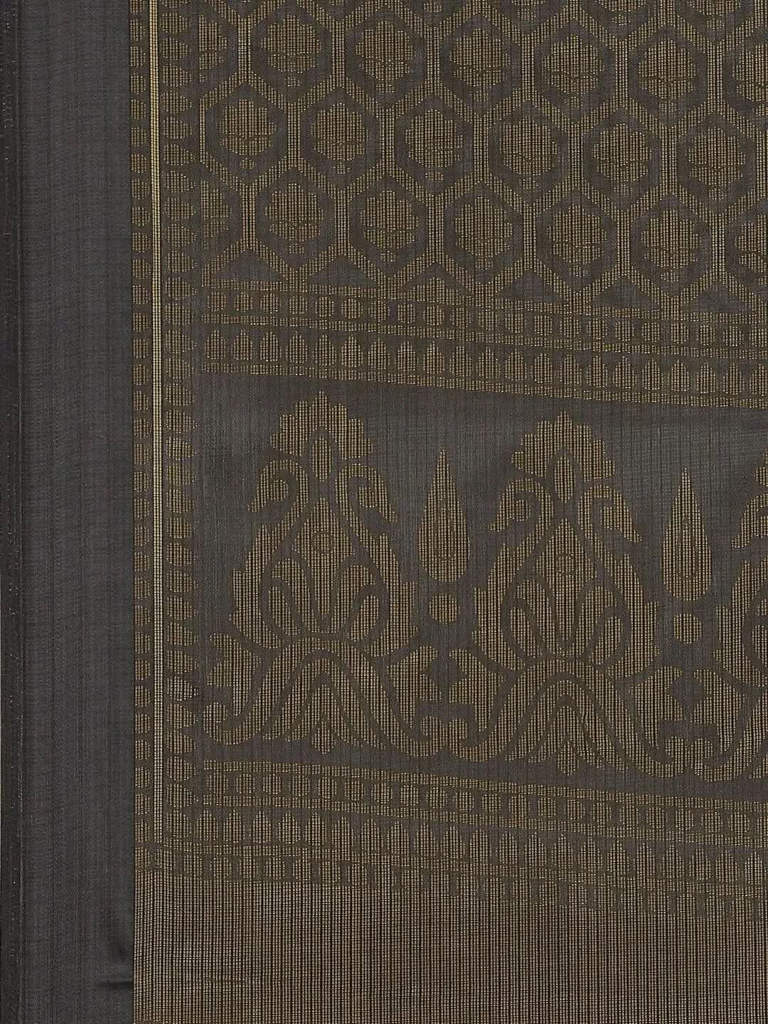 Grey Woven Design Brocade Saree - Libas