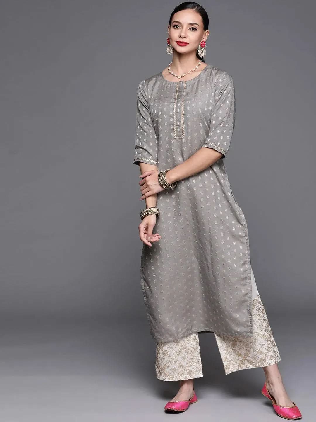 Buy Grey Woven Design Chanderi Silk Kurta - 22116O- | Libas Ethnic Wear Online
Buy Grey Woven Design Chanderi Silk Kurta - 22116O- | Libas Ethnic Wear Online