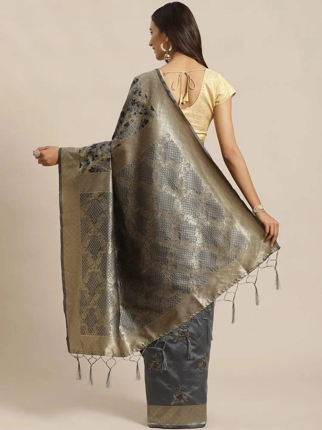 Grey Woven Design Silk Saree
Grey Woven Design Silk Saree