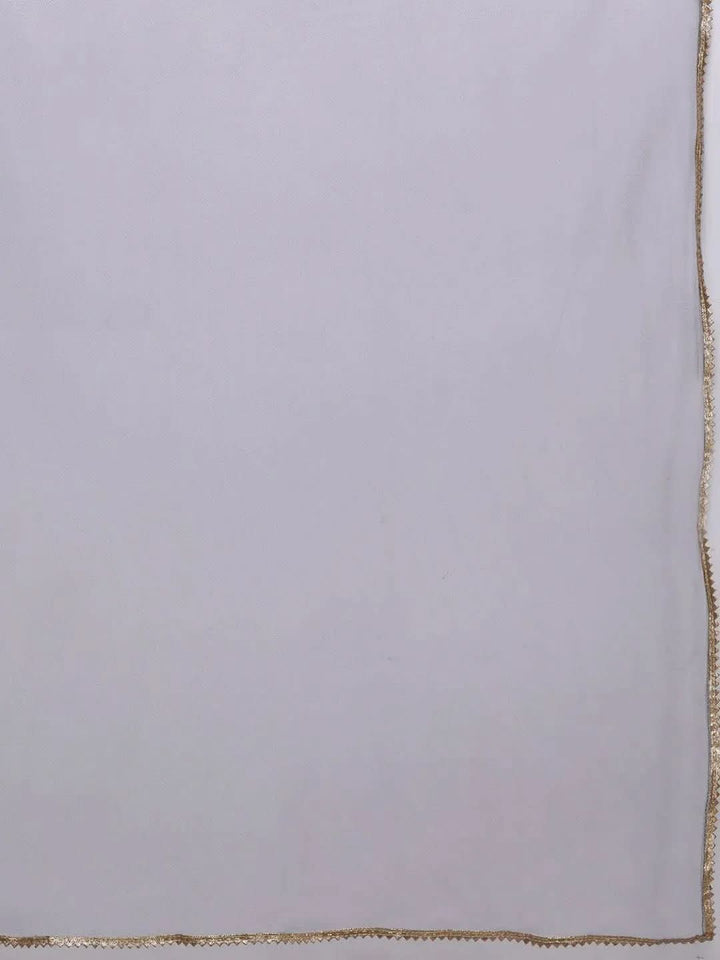 Grey Yoke Design Rayon Anarkali Suit Set With Trousers - Libas