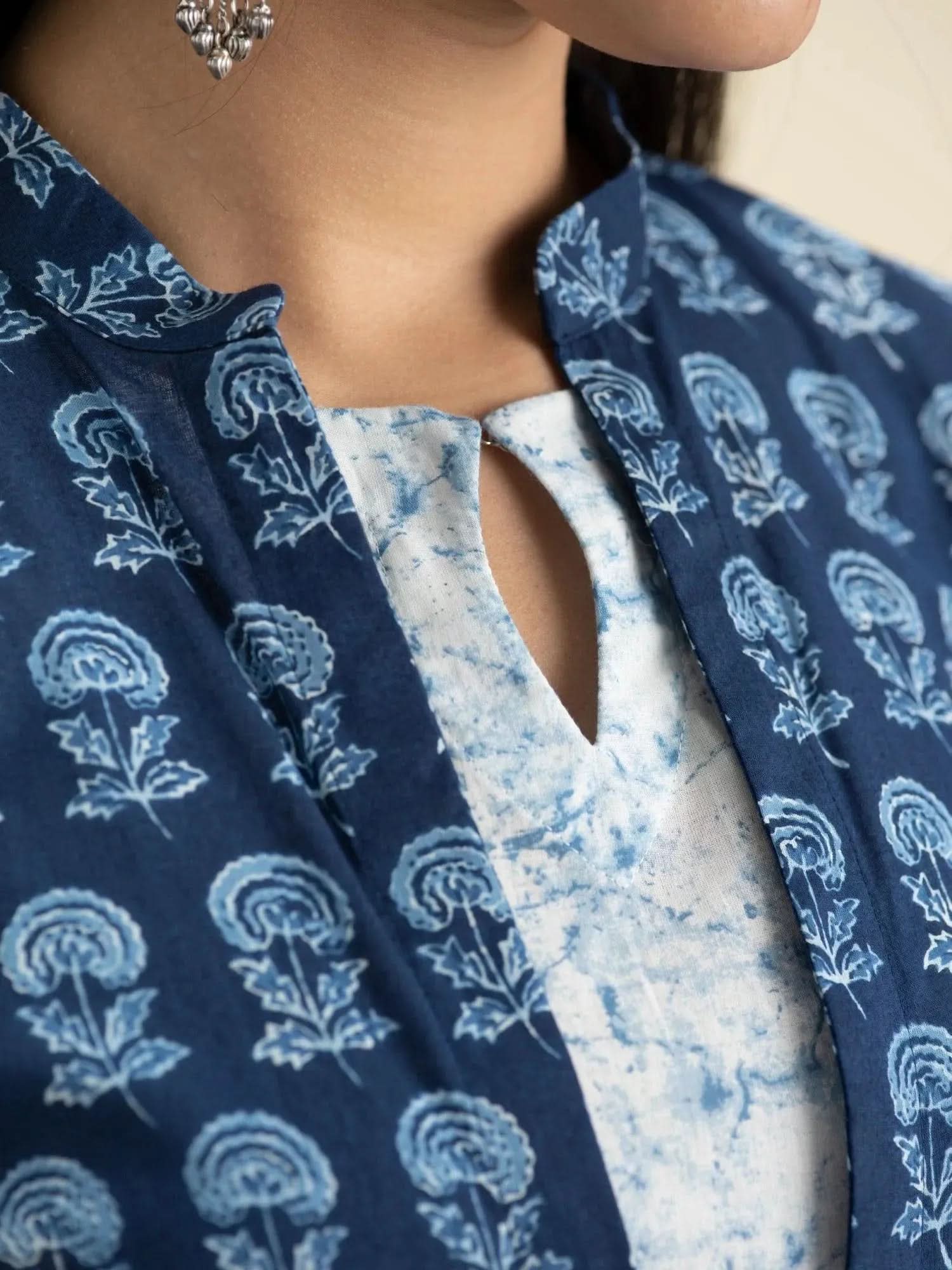 Indigo Printed Cotton Dress With Jacket
Indigo Printed Cotton Dress With Jacket