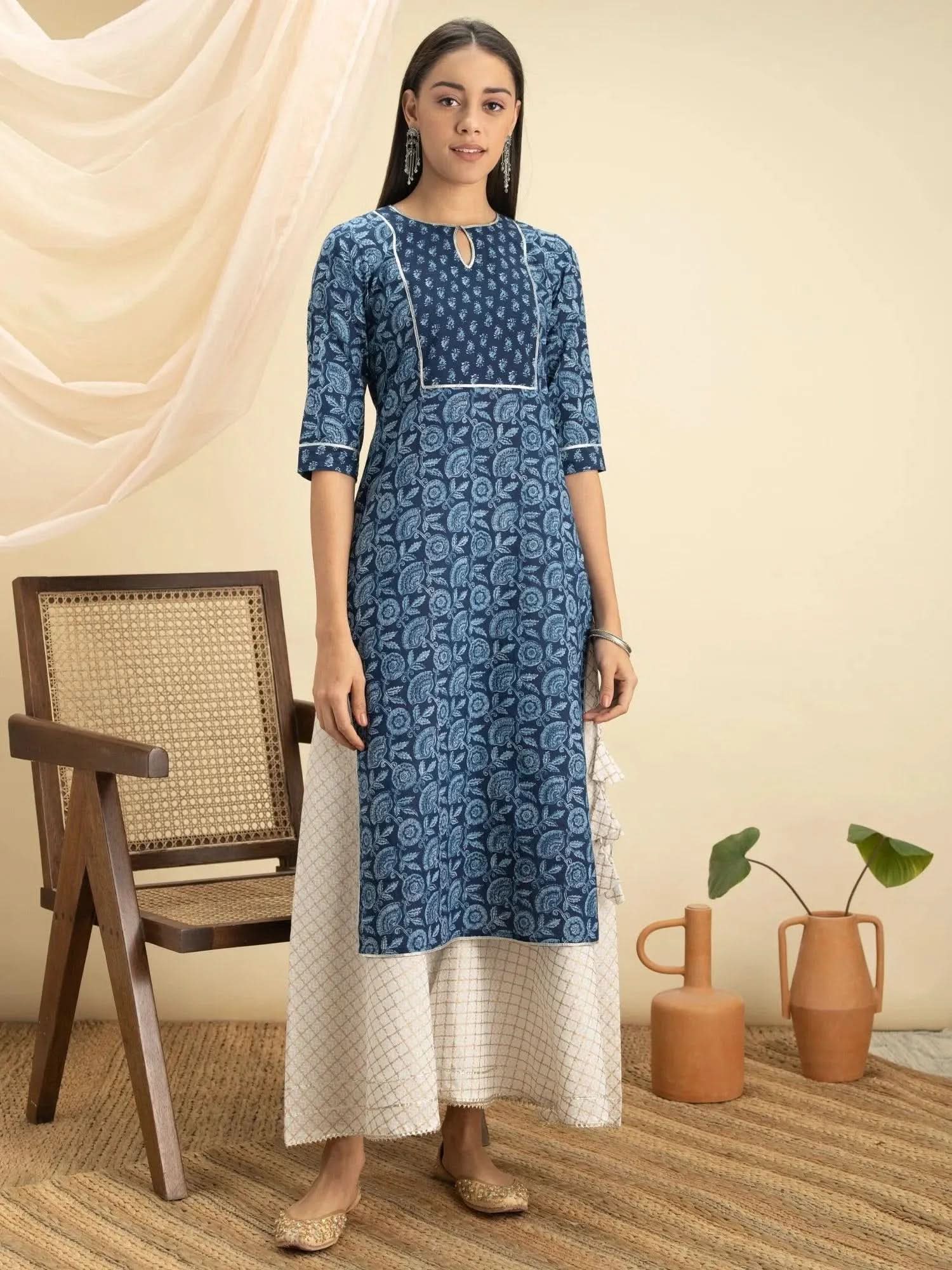 Buy Indigo Printed Cotton Kurta - 12001O- | Libas Ethnic Wear Online
Buy Indigo Printed Cotton Kurta - 12001O- | Libas Ethnic Wear Online