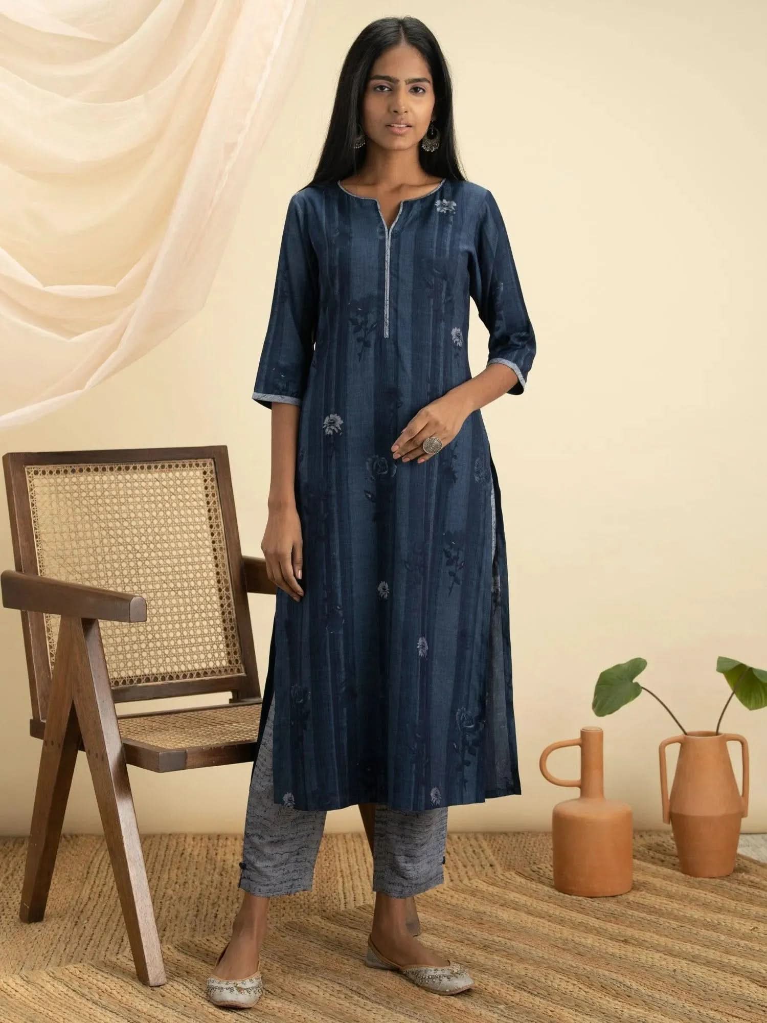 Buy Indigo Printed Rayon Kurta Set - 13049O-XS | Libas Ethnic Wear Online
Buy Indigo Printed Rayon Kurta Set - 13049O-XS | Libas Ethnic Wear Online