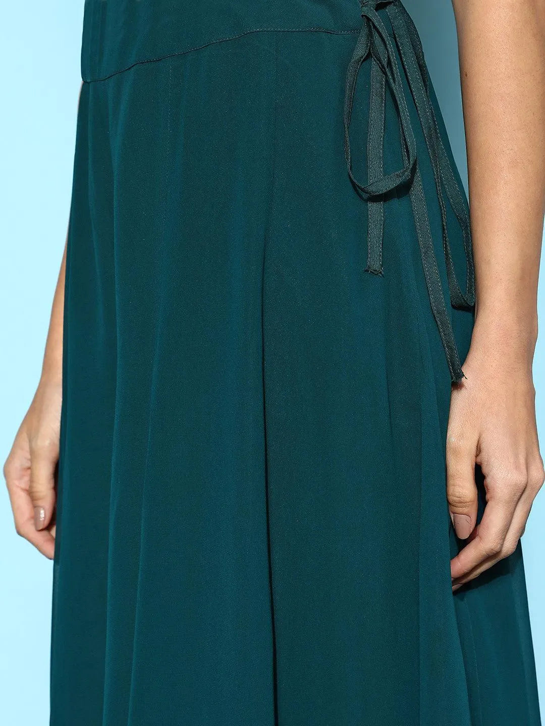 Libas Art Teal Embroidered Georgette A-Line Suit Set With Palazzos
Libas Art Teal Embroidered Georgette A-Line Suit Set With Palazzos