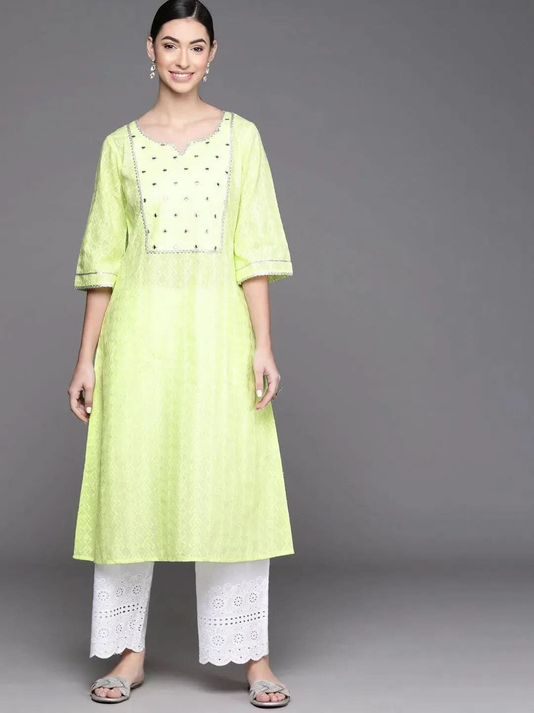 Buy Lime Green Embroidered Cotton Kurta - 23139O- | Libas Ethnic Wear Online
Buy Lime Green Embroidered Cotton Kurta - 23139O- | Libas Ethnic Wear Online