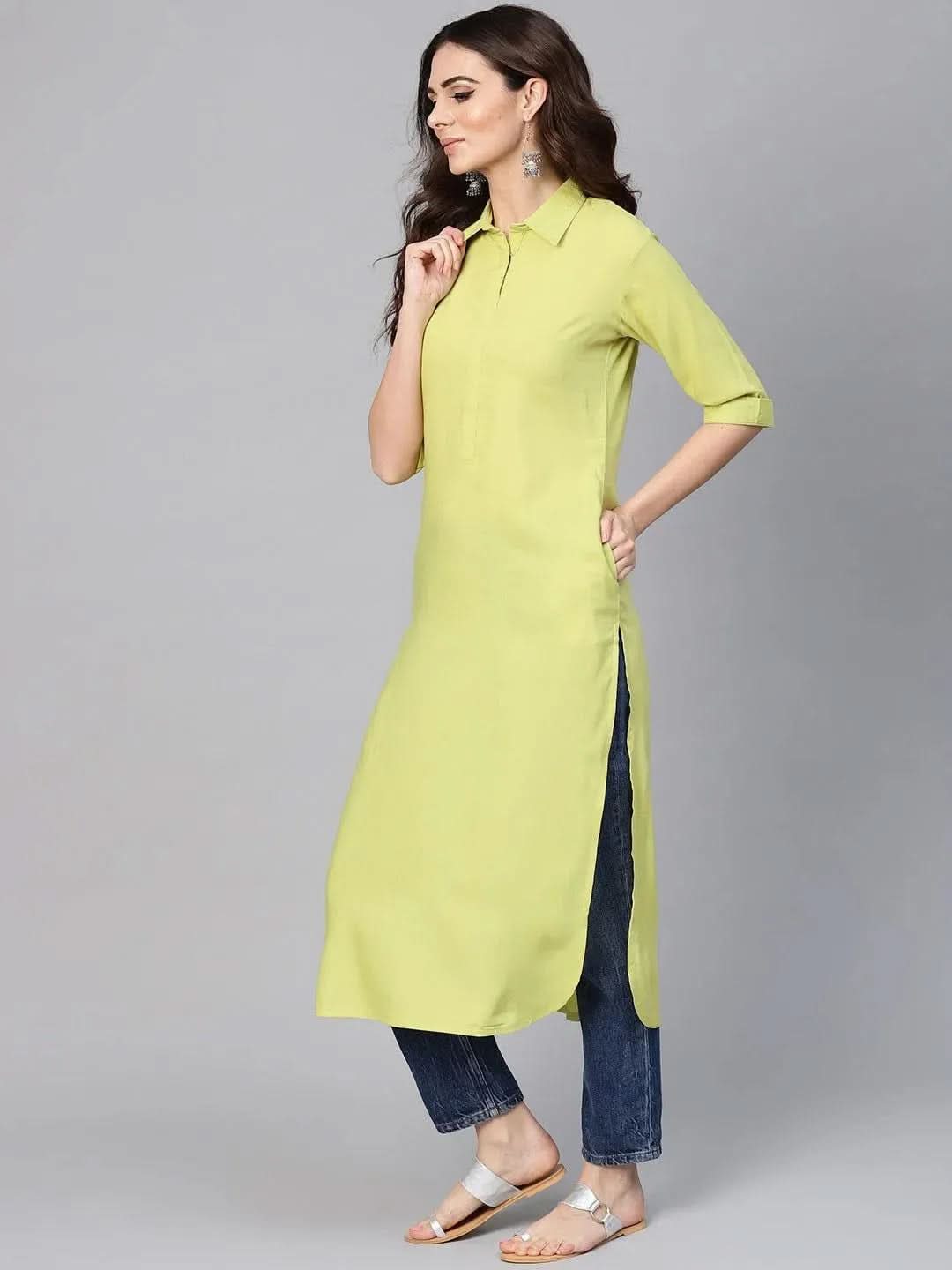 Buy Lime Green Solid Rayon Kurta - 8221MJ- | Libas Ethnic Wear Online
Buy Lime Green Solid Rayon Kurta - 8221MJ- | Libas Ethnic Wear Online