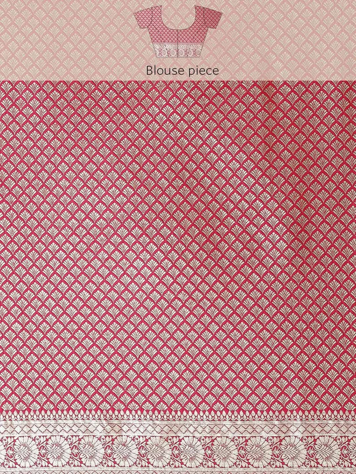 Magenta Woven Design Brocade Saree - Libas